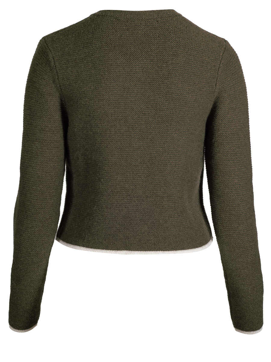 fei scho schee Strickjacke, marsh, Einfassung in beige, kurz #3