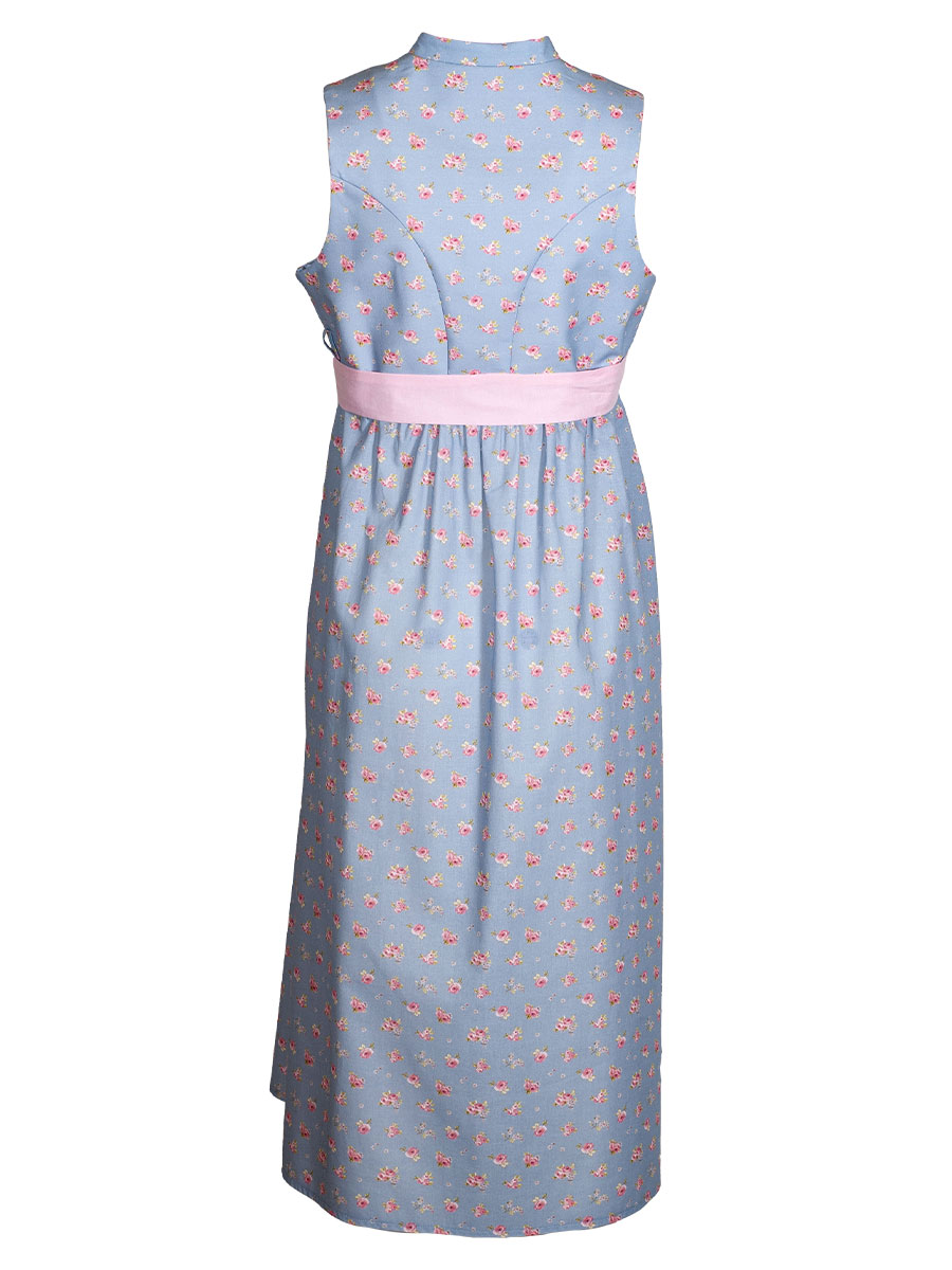Berwin & Wolff Umstandsdirndl hellblau, geblümt, rosa Schleifenband #2