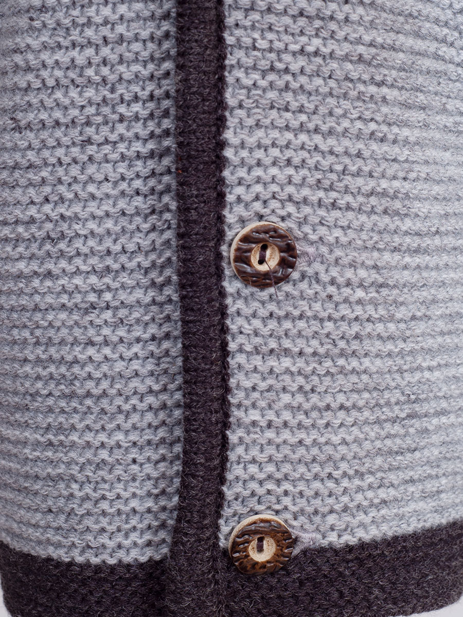 Ederer Kinderstrickjacke, Buben, hellgrau, dunkelgraue Einfassung #5