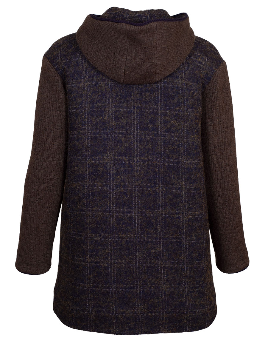 Hammerschmid Pinzgau Walkjacke, längerer Schnitt, oliv-marine, Kapuze #3