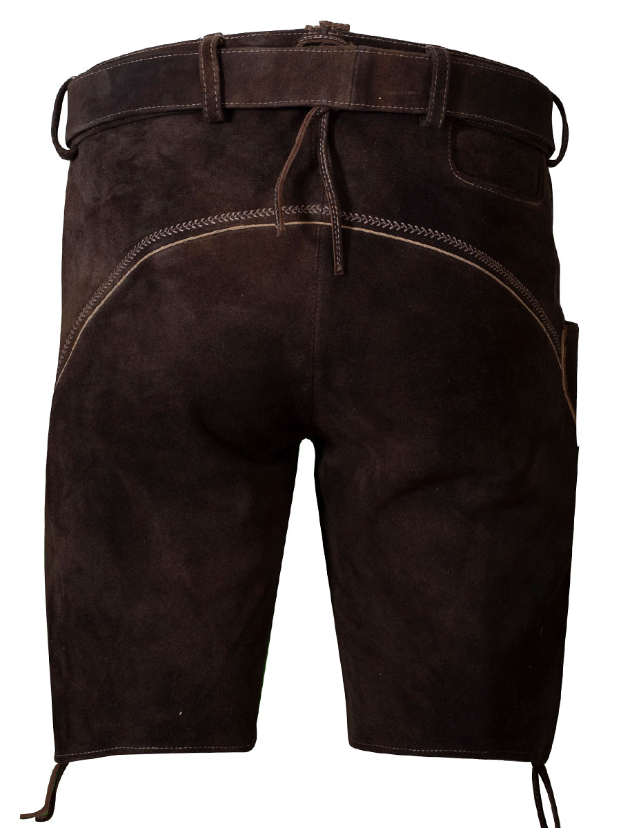 Spieth & Wensky Kurze Lederhose Ruprecht mit Gürtel, nutria, Wildbock #3