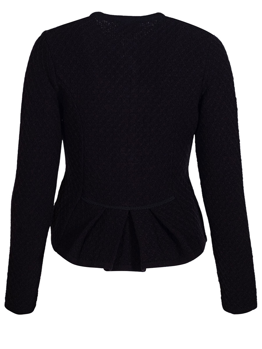 Huber Strickjacke Daria, schwarz, gewellte Abschluss, Schoßerl #2