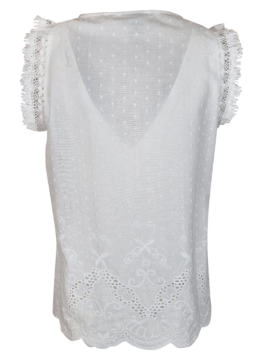 Berwin & Wolff Topbluse, weiß, Lochmuster #2