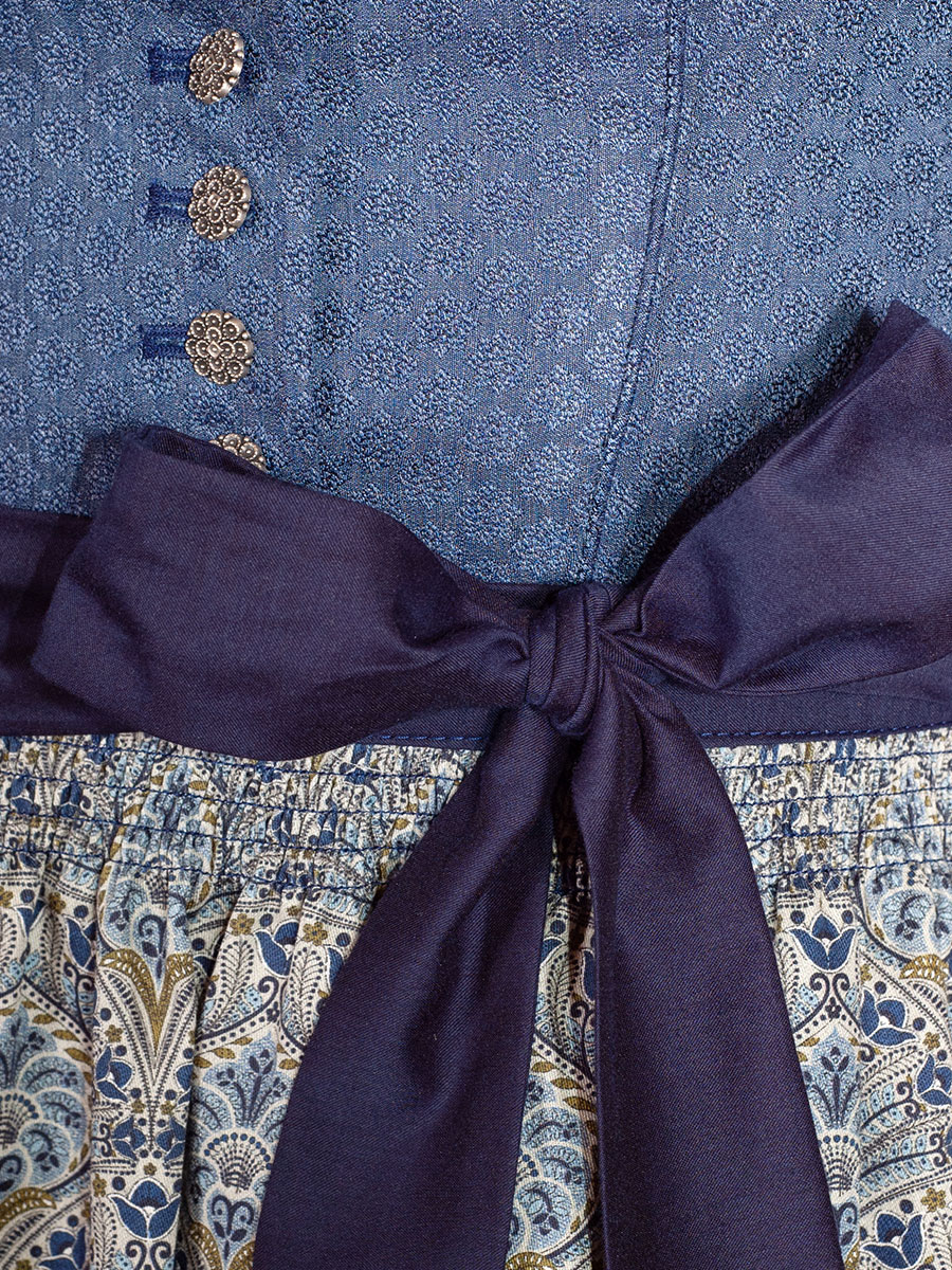 Wenger Kati Dirndl, blau, Schürze mit Allover-Print, 80cm #4