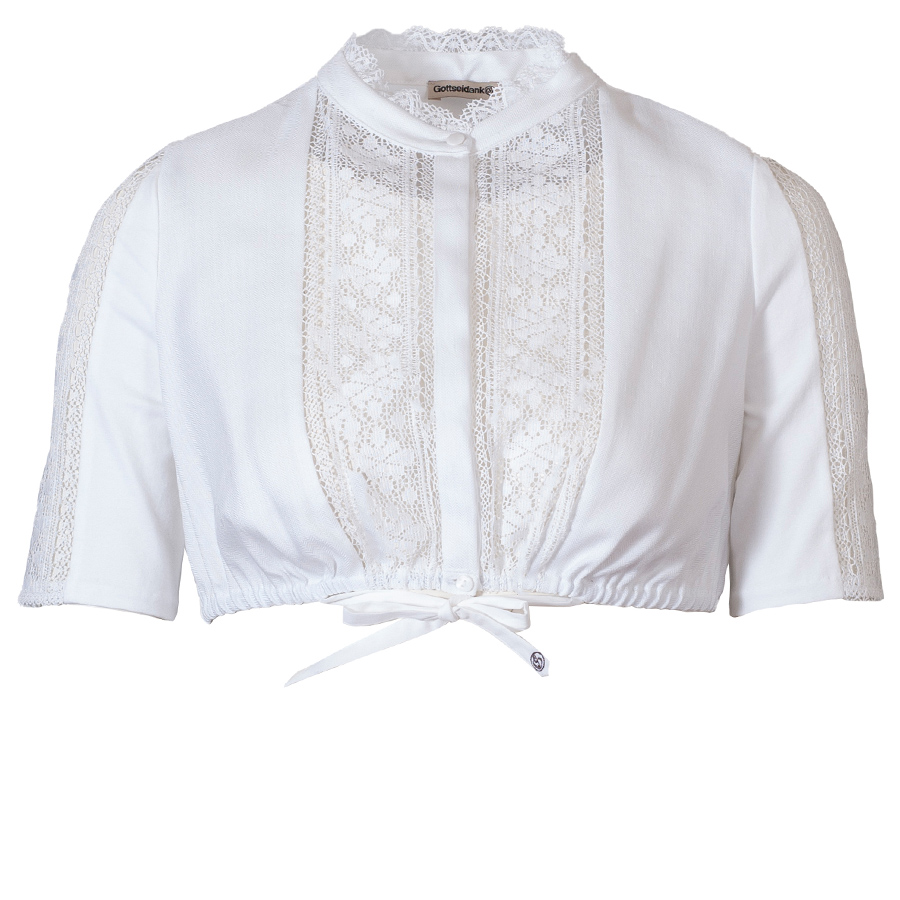 Gottseidank Dirndlbluse Calla, festlich, Halbarm, Vorderseite Spitze, Jersey-Rücken #1