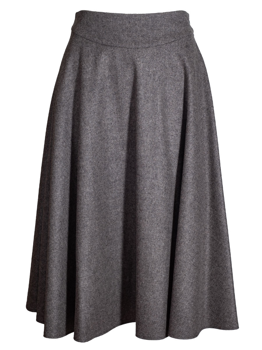Bauer Tellerrock, Loden, beigebraun, schmaler Bund, klassisch #1