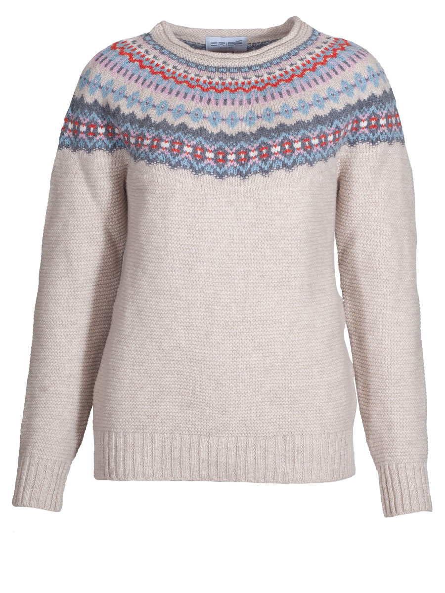 Eribè Knitwear Stonybrek Sweater honeysuckl, beige-blau #1