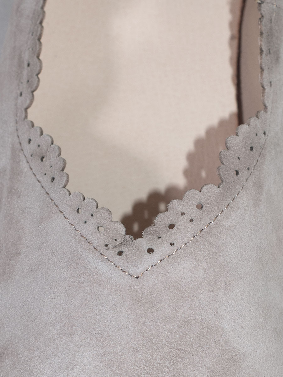 Esgano Schuhe, Ballerina, stein, Wildleder #5