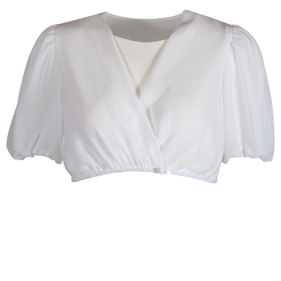 Waldorff Dirndlbluse Lejla, creme, luftig, kurze Arme #1