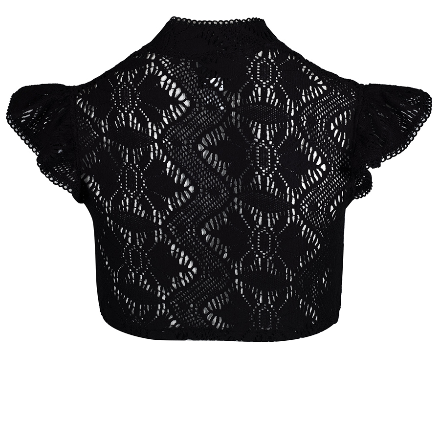 Hammerschmid Dirndlbluse Carina, schwarz, Lochmuster, Flügelarm #3