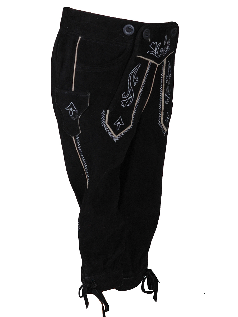 Kniebundlederhose Kinder Aibling Wildbock schwarz #2