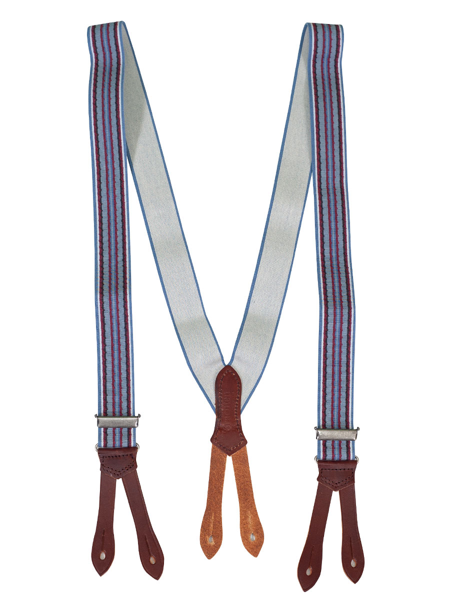 Bezirk Oberbayern Gummiträger, blau-rot, Lederschlaufen zum Anknöpfen, V-Form #1