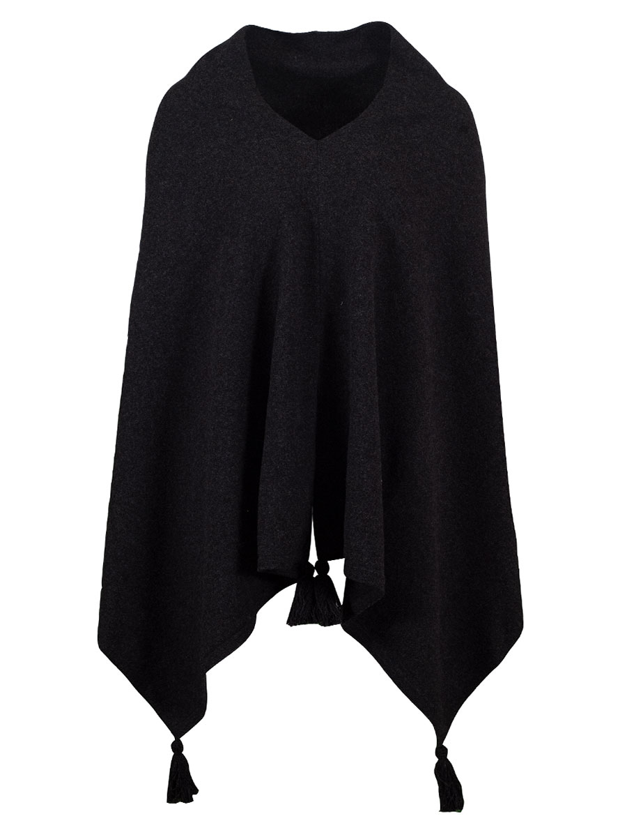 Astrifa Woll-Poncho Teufenbach, graphit, dunkelgrau #1