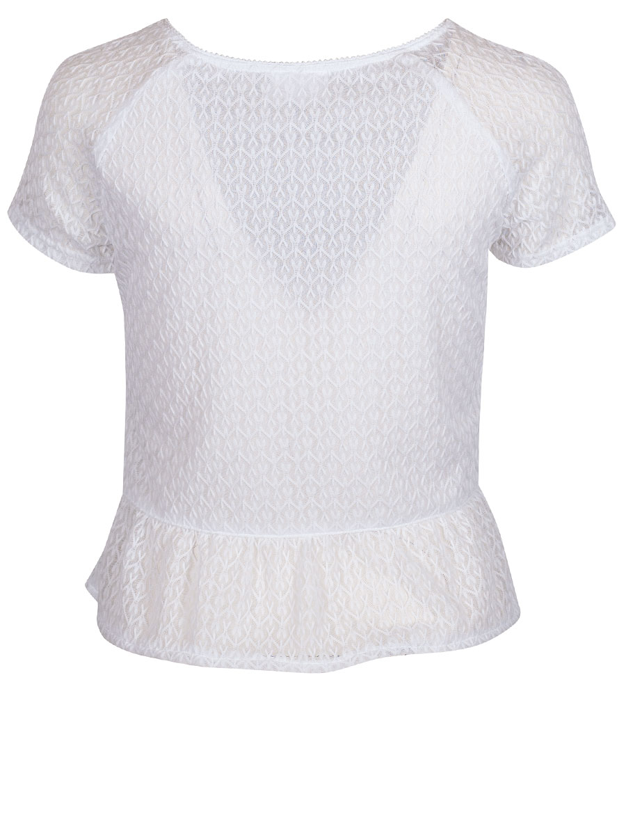 Waldorff Damenshirt, Spitzenshirt mit leichtem Schoßerl, weiß #2