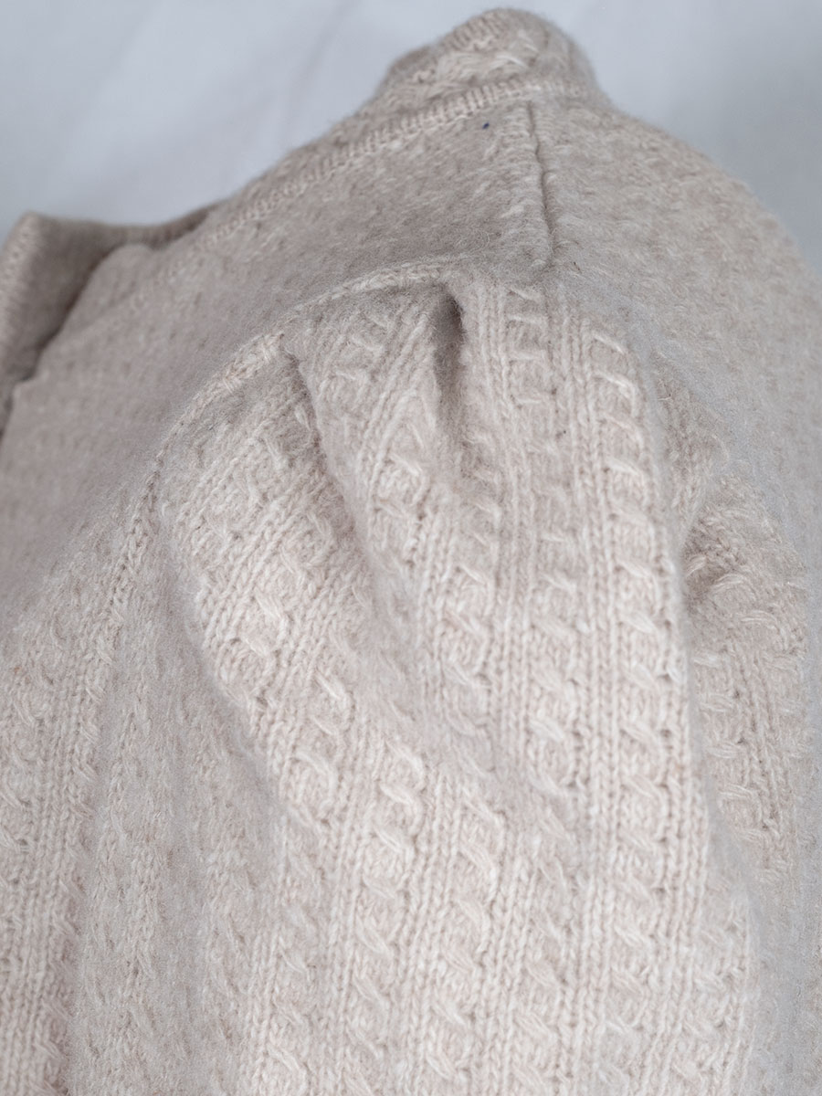 Huber Strickjacke Katharina, beige, Puffarme, Strickmuster #5