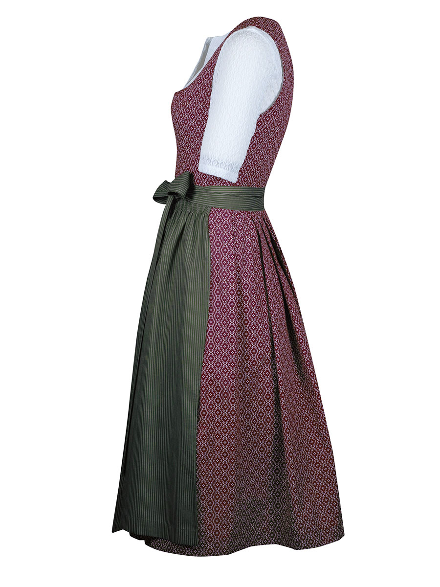 Hammerschmid Dirndl Braunsee, weinrot, oliv, 80lg #3