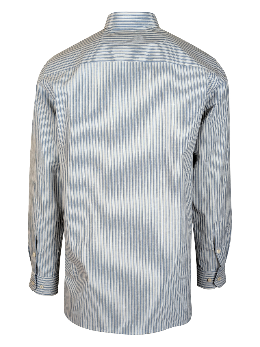 Waldorff Trachtenhemd hellblau-beige gestreift, Pfoad, Liegekragen, regluar fit #3