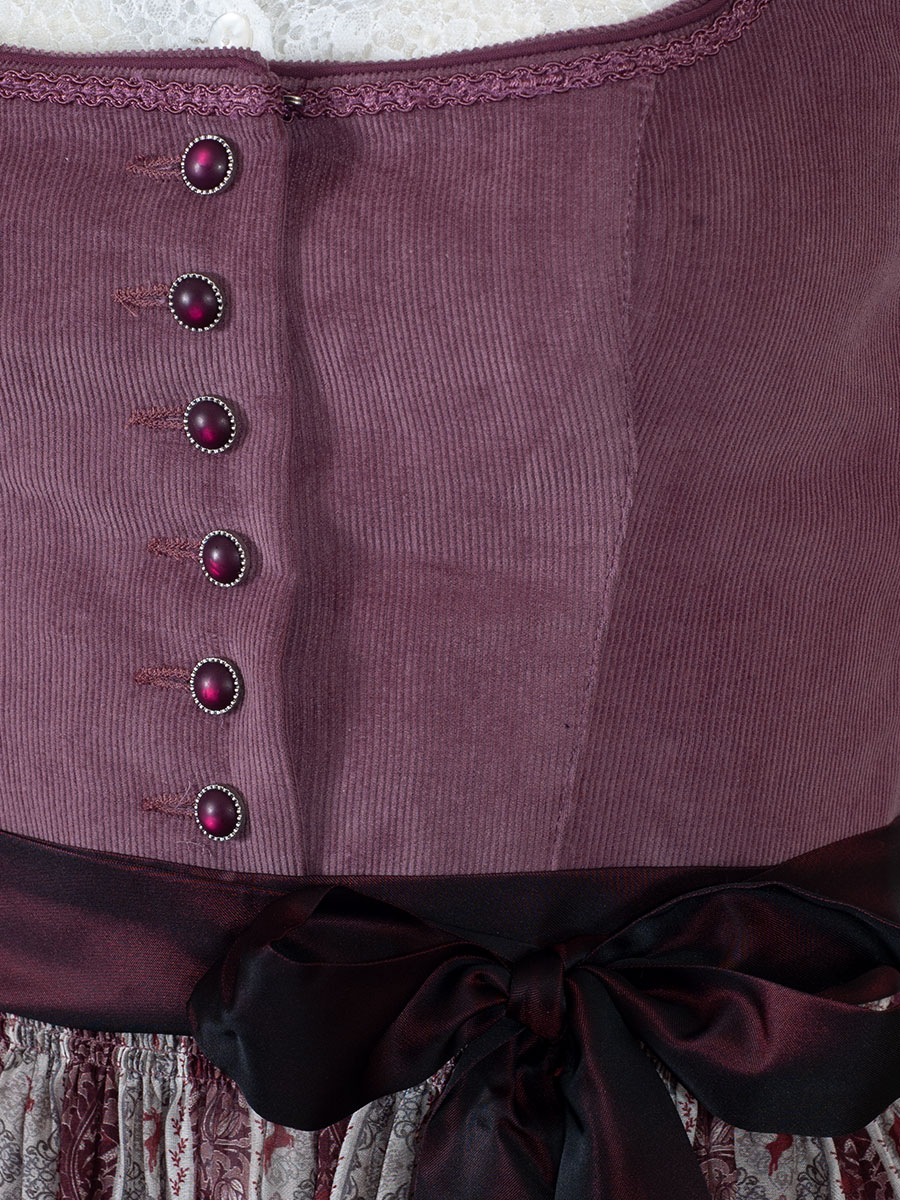 Wenger Dirndl Judith festlich, mauve, Cordoptik, 80cm #4