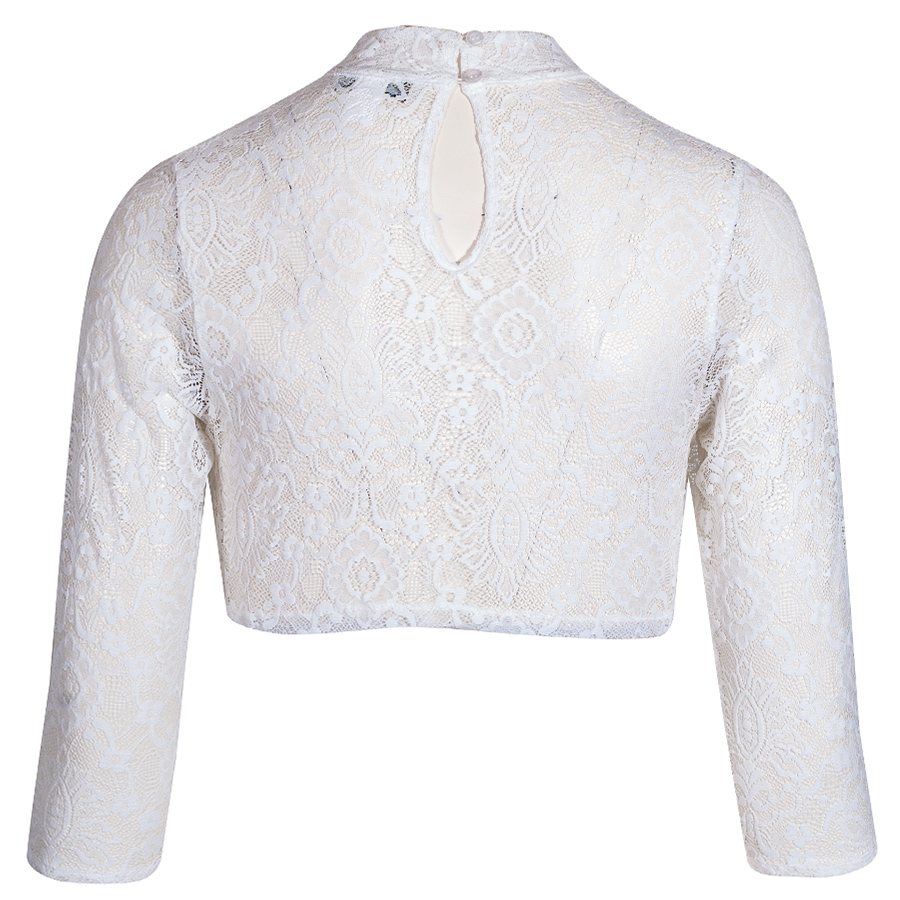 Hammerschmid Babsi Dirndlbluse, hochgeschlossen, Spitze, weiß, 3/4-Arm #2