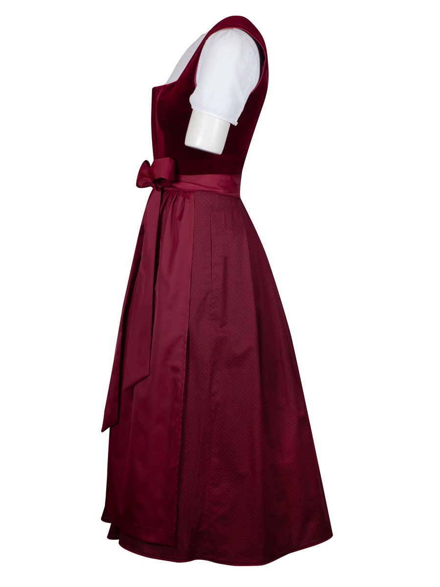 KINGA MATHE Dirndl Alice, Samt, rot, festlich #2