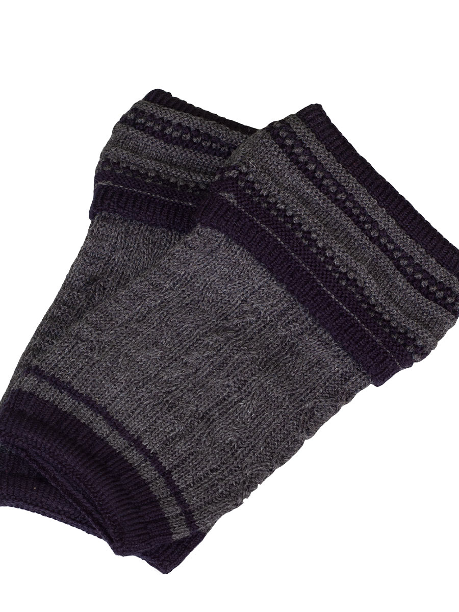 Lusana Loferl dunkelgrau-blau mit Socken #2