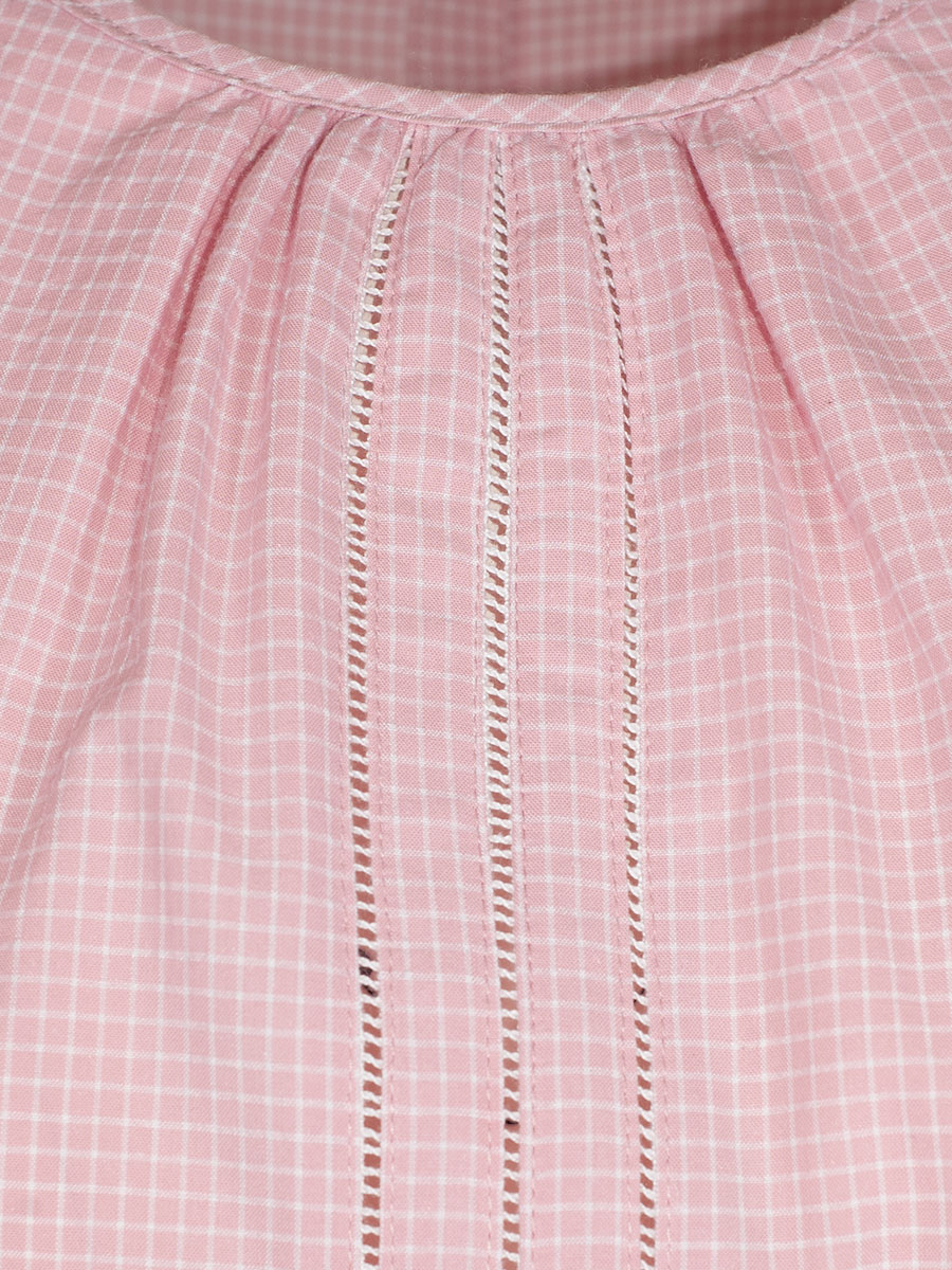 Country Line Damenbluse, rose kariert, Rückenteil geknöpft, kurze Arme #4