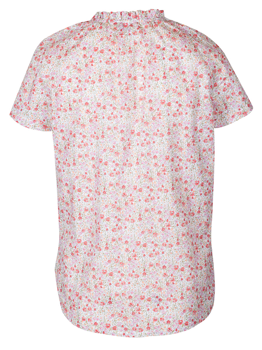 Hammerschmid Bluse Kirstin, koralle geblümt, in Natur-Qualität, Rüschen #2