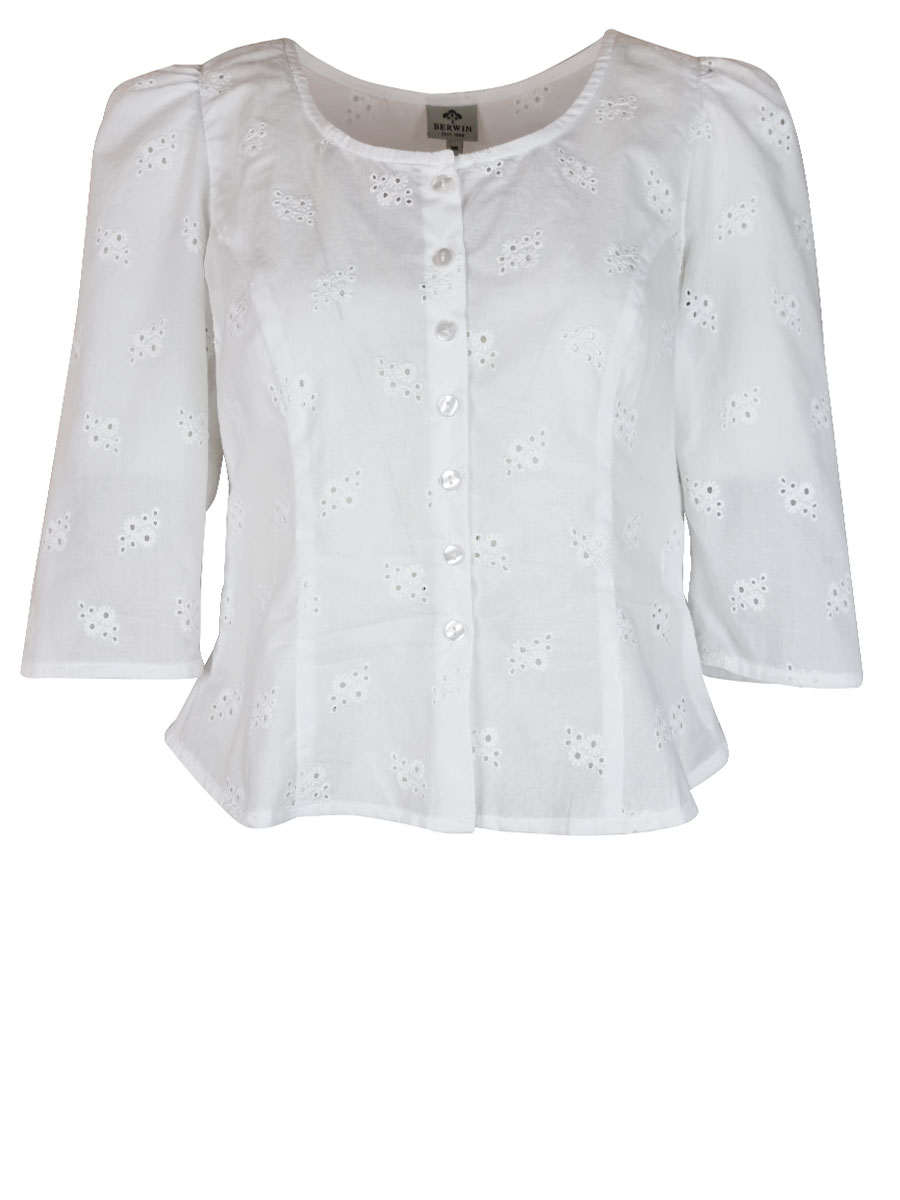 Berwin & Wolff Miederbluse weiß, Lochmuster #1