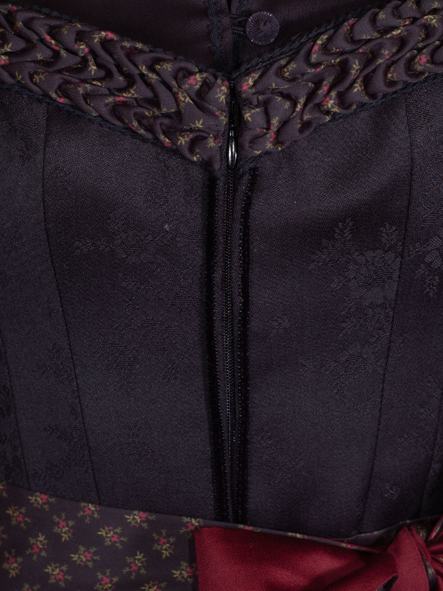 Anno Domini Dirndl Eva-Marie schwarz, geblümt, Schoßerl, 80lg #6