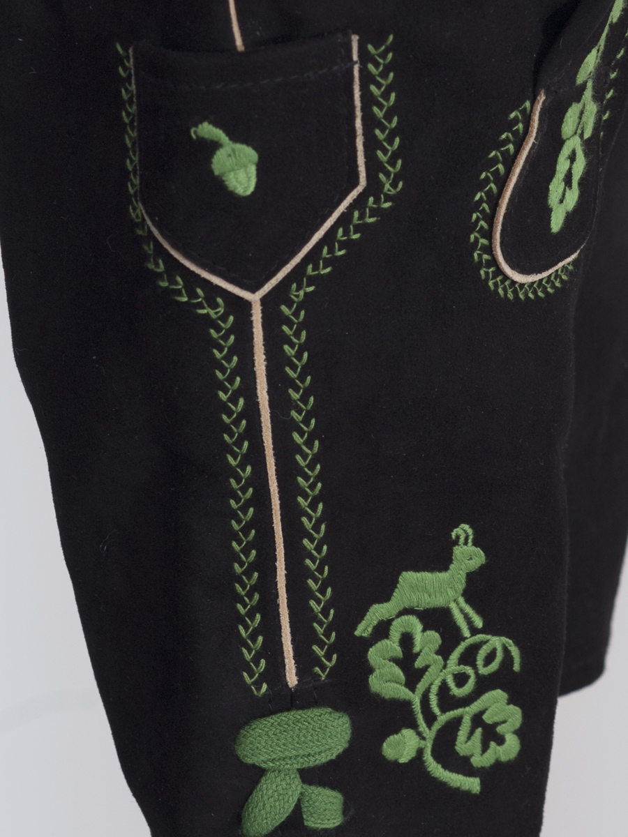 Kurze Lederhose Originaltracht Feldwies Wildbock schwarz #4