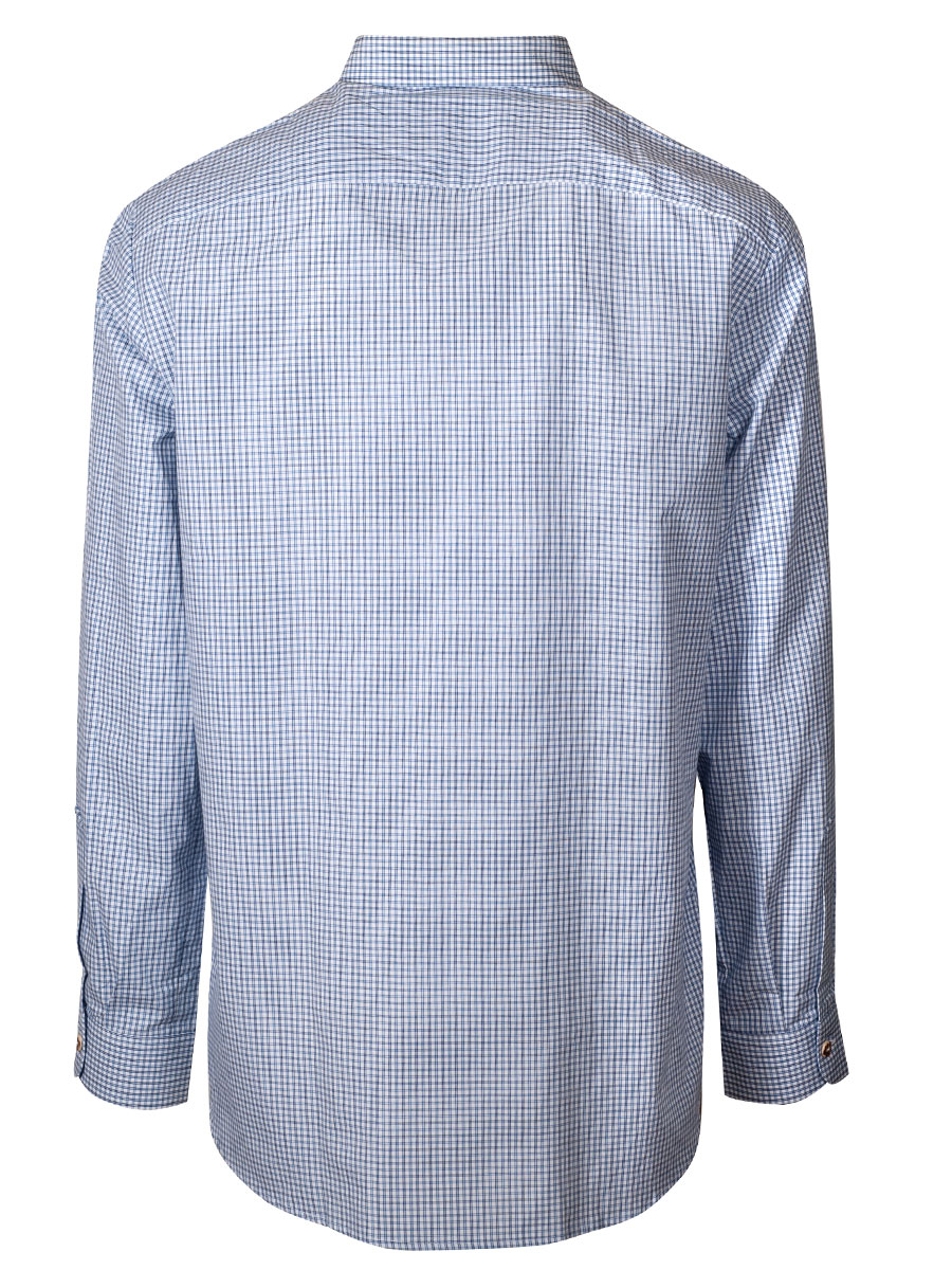 Arzberger Herrenhemd, blau, kariert, Liegekragen, durchgeknöpft, Slim #3