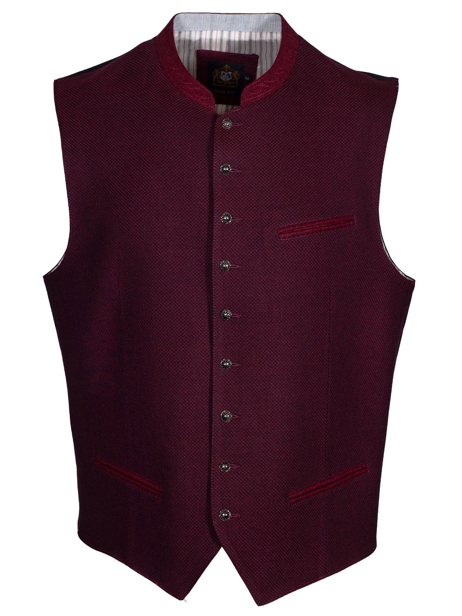 Hammerschmid Herrenweste Mirko, weinrot, schwarz-weinrot  Rücken, Slim Fit #1