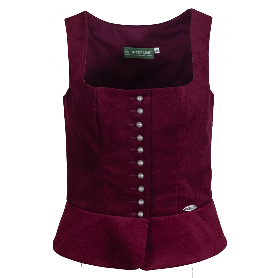 Country Line Samtmieder, Spenzer, bordeaux, Stretch #1