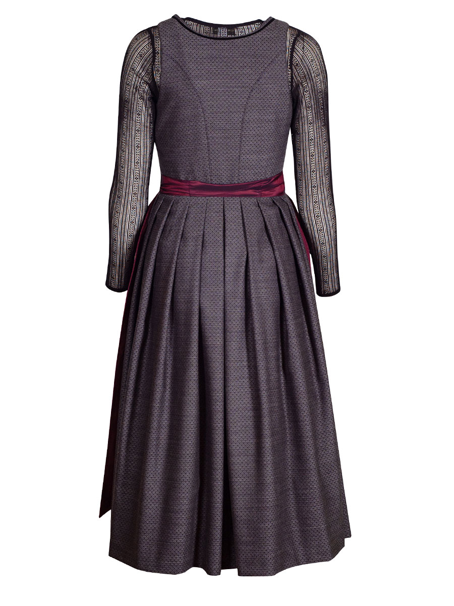 hausg'macht Koflersee Dirndl, grau-weinrot, 80lg #3