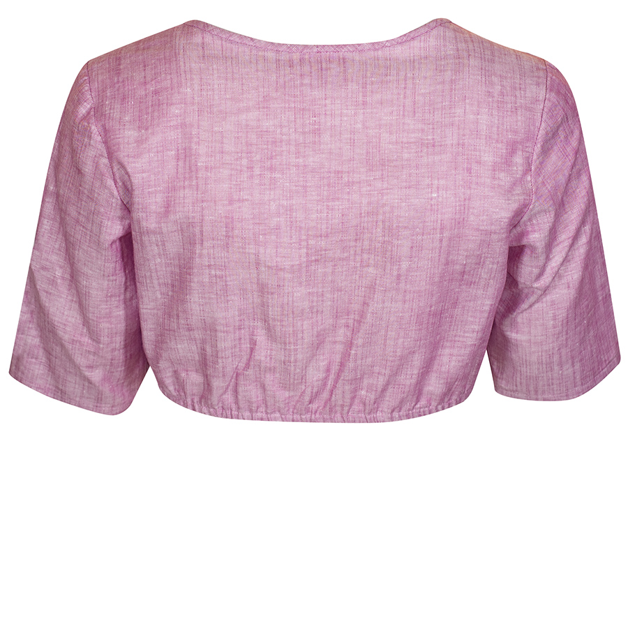 Waldorff Dirndlbluse beere, Leinen, Halbarm #2