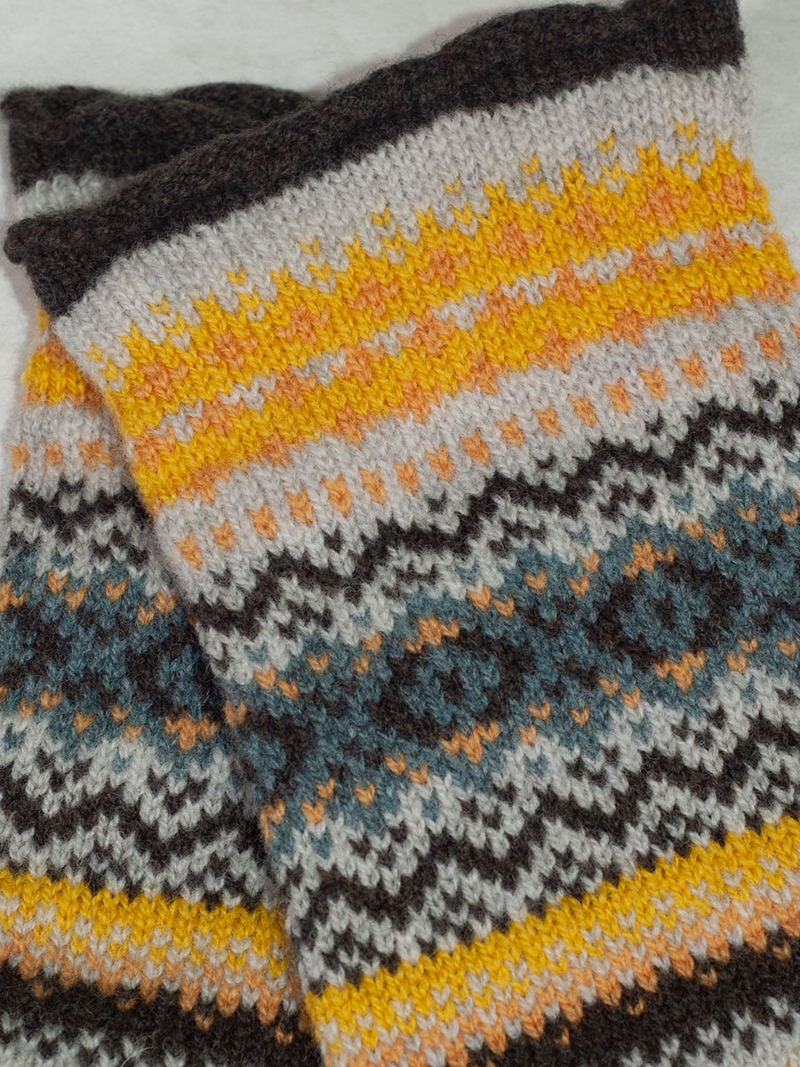 Eribè Knitwear Glove Alpine, Strickhandschuhe, kelpie, gelb-graublau #2