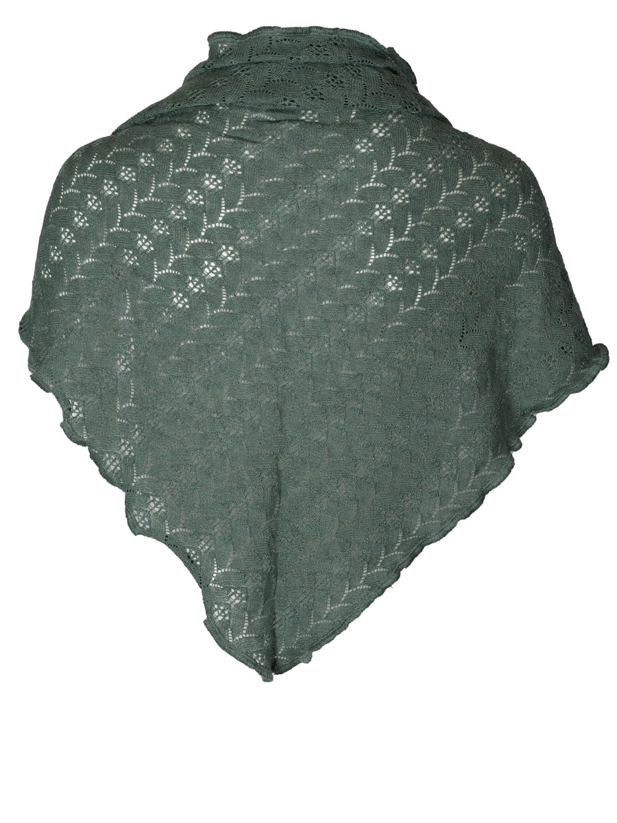 Wenger Strickstola Sofia, salbei, Lochmuster, gewellter Abschluss #2