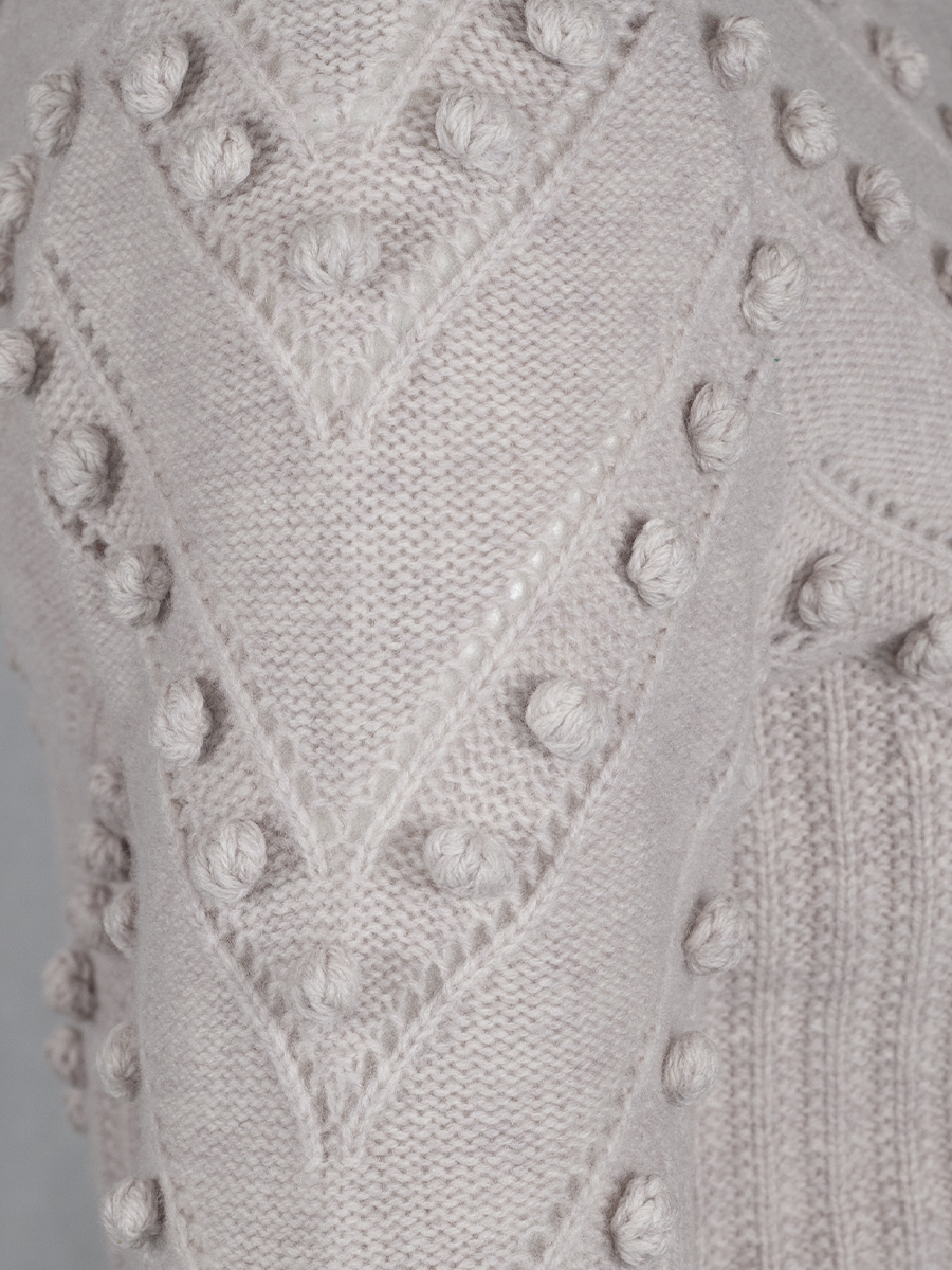 fei scho schee Strickjacke beige, Noppenmuster #5