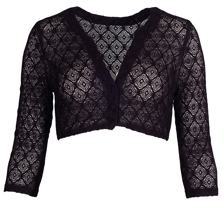 Waldorff Spitzen-Dirndlbluse Daniela, schwarz, 3/4-Arm, V-Ausschnitt #1