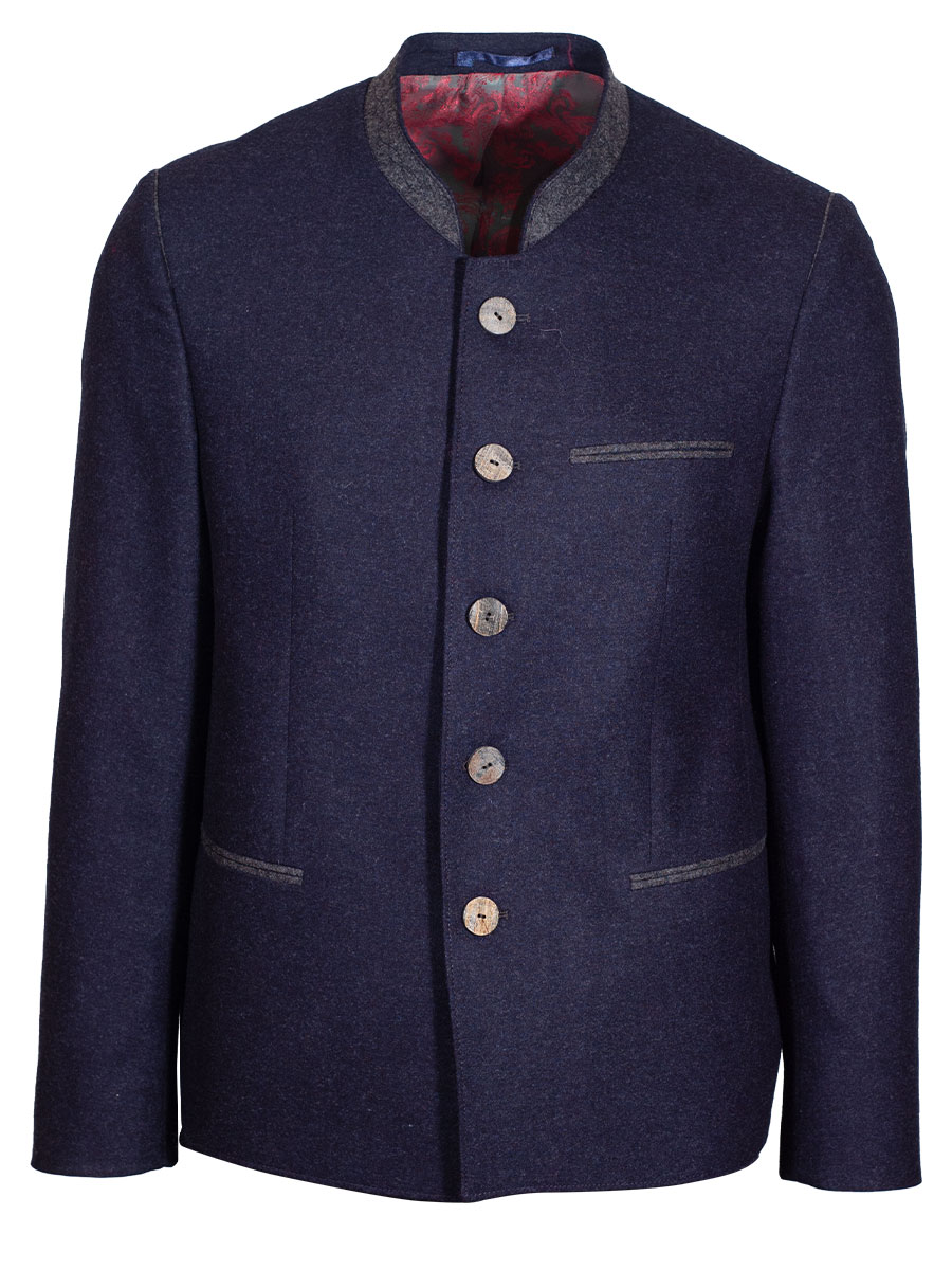 hausg'macht Lodenjanker Wallgau, marine, elegant, fein gestreift #1