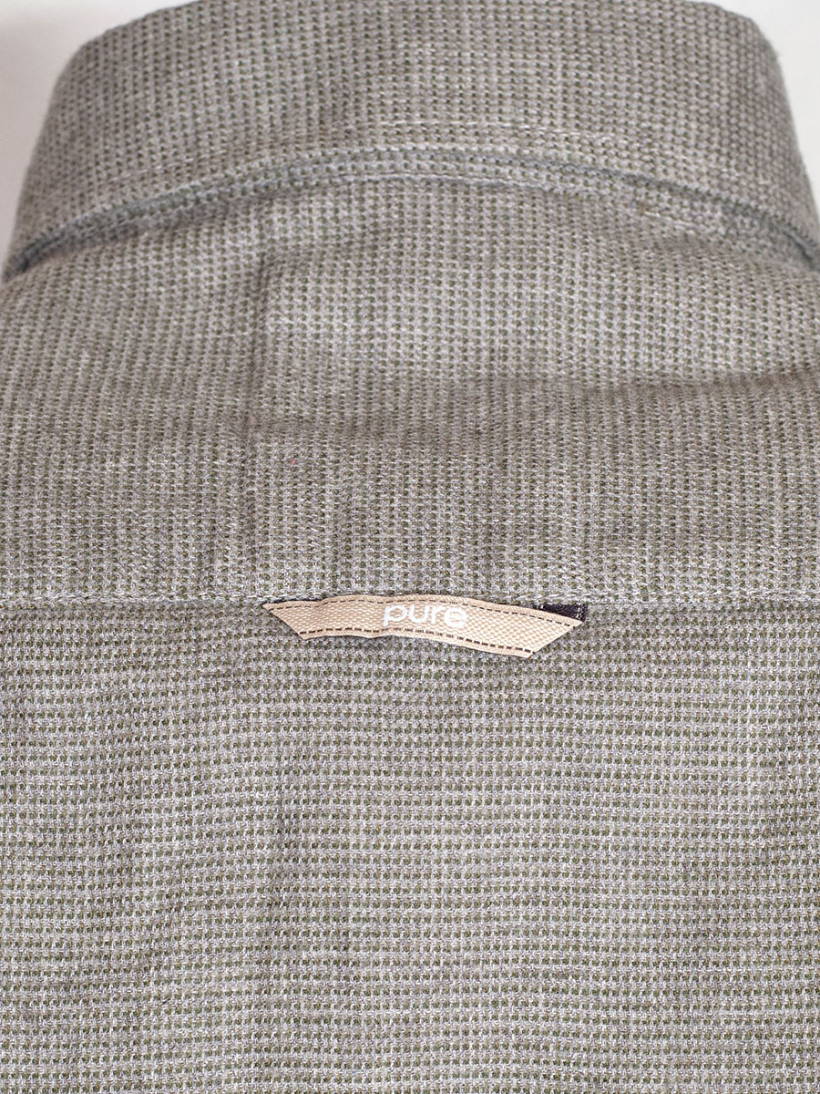 Hatico Herrenhemd, uni oliv, Liegekragen, SlimFit #6