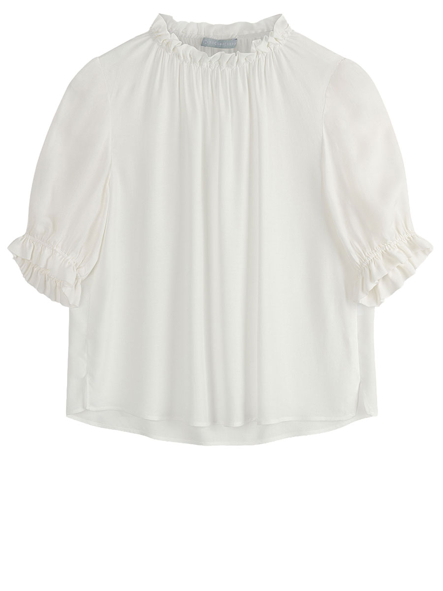 Rockmacherin Bluse Erna, weiß, Rüschen #1