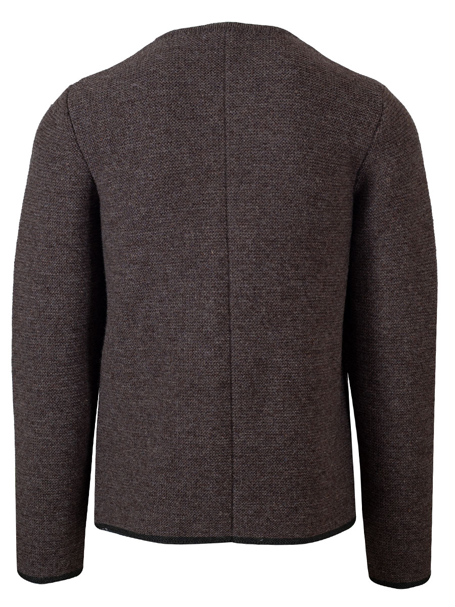 Huber Strickjacke Gerhard, berber mit tanne, Hirschhornknöpfe #3