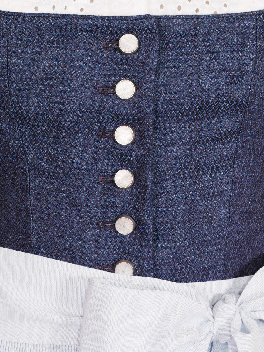 hausg'macht Dirndl Pillersee, blau, Leinen, hellblaue Schürze, 80cm #5