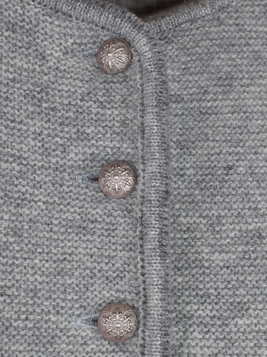 Huber Strickjacke Polli, silber, Einfassung in dunkelgrau, Zackenbund #2