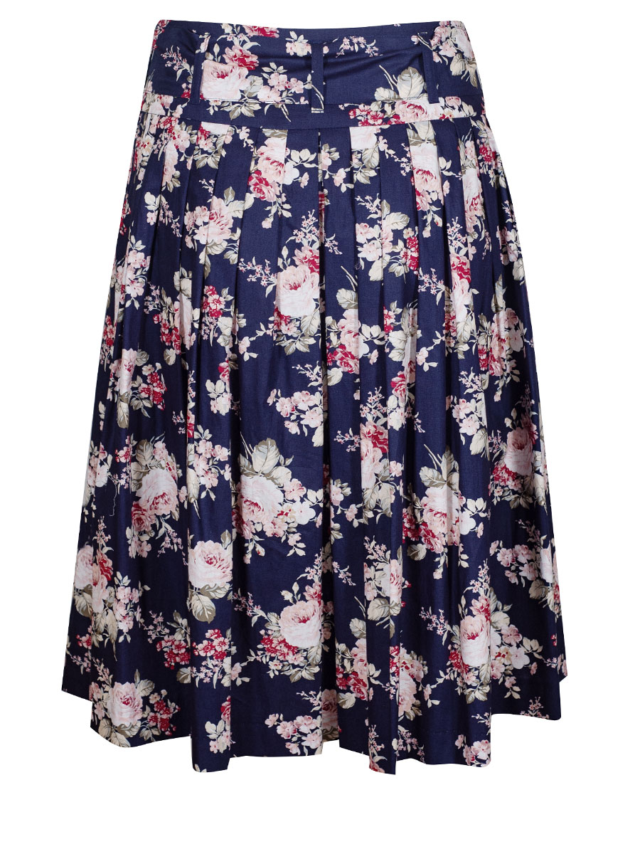 Berwin & Wolff Sommerrock, blau, pink-rosa Blumenmuster #3