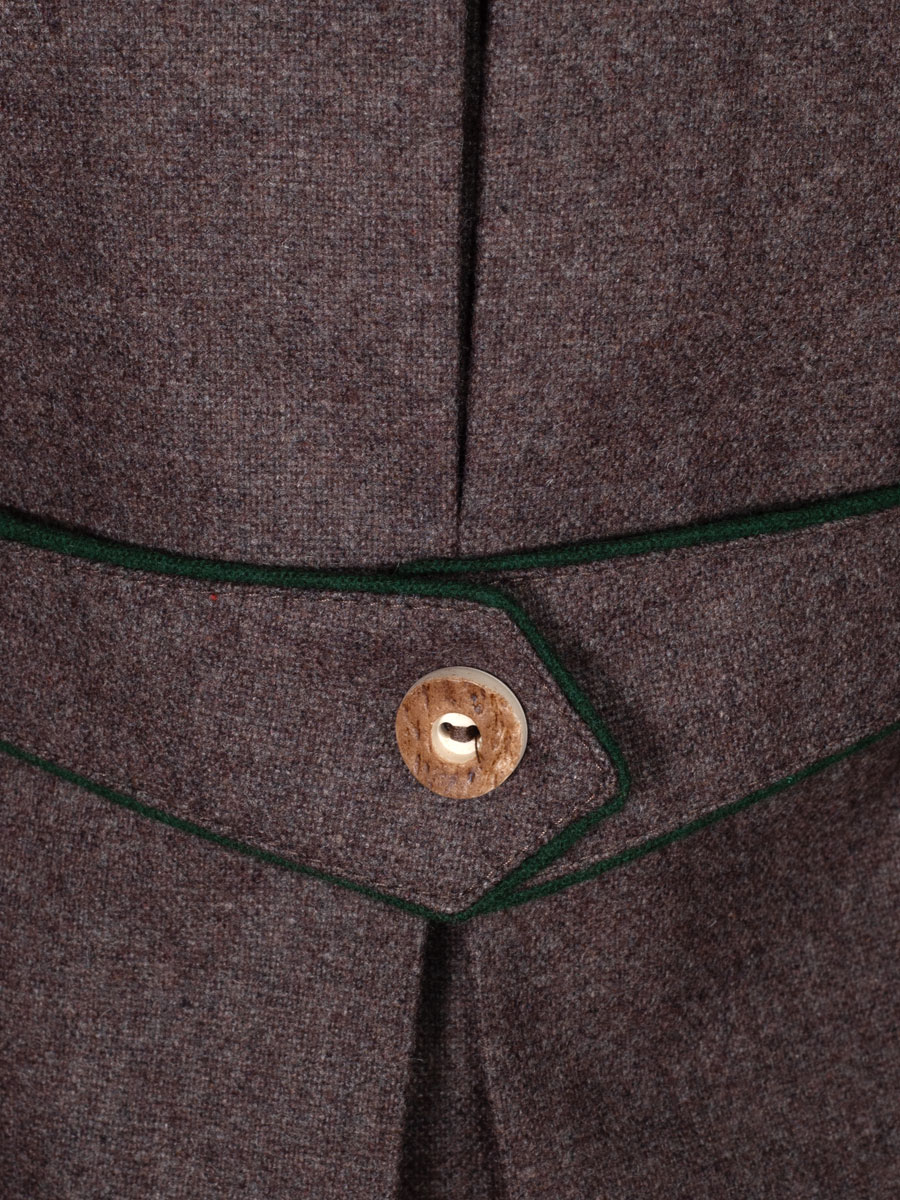 Kinder Lodenjanker Burschen, hellbraun, grünes Paspol #3