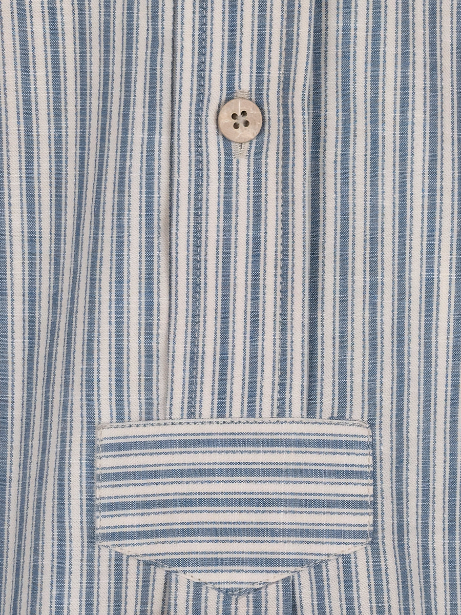 Waldorff Trachtenhemd hellblau-beige gestreift, Pfoad, Liegekragen, regluar fit #2