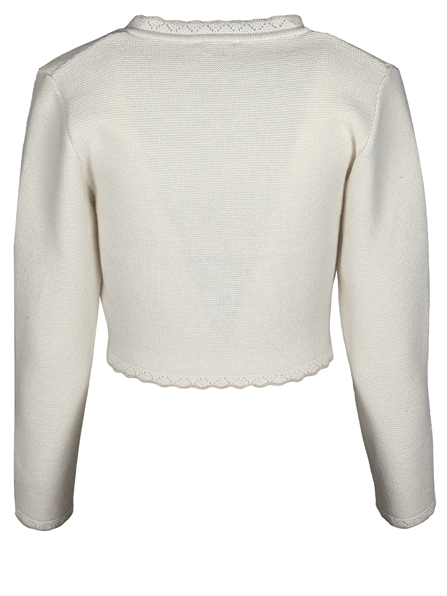 Huber Strick-Bolero Olga, creme, beige Einfassung #3
