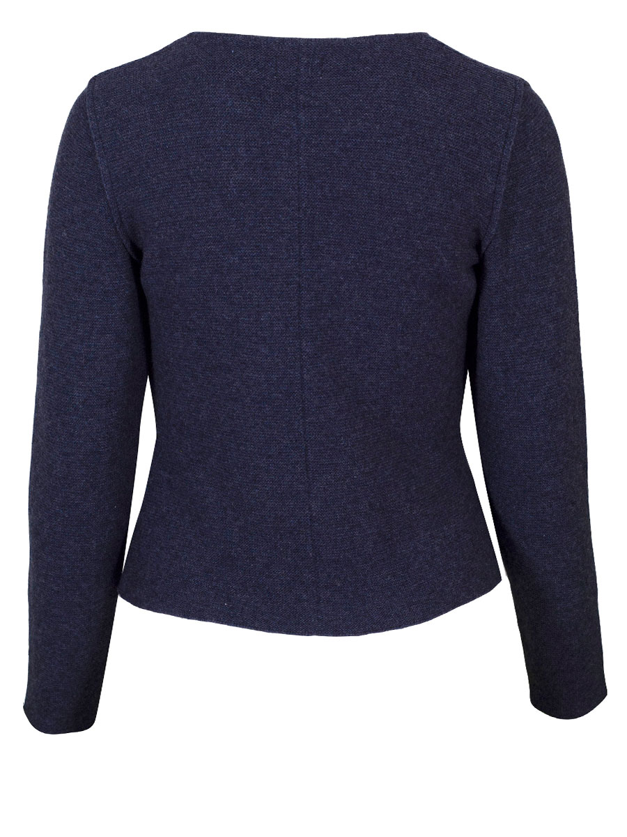 Heidi Strickjacke, jeansblau, Perlmuttknöpfe, glatt gestrickt, fein #4
